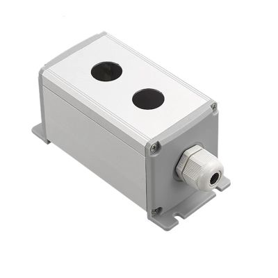 KKFAUS Metal Aluminum Pushbutton Industrial Home Control Switch Box 16mm 19mm 22mm 1/2/3/4/5/6 Holes 45 * 45mm 45 * 65mm (Color : 2Hole, Size : 22mm 45x65mm)