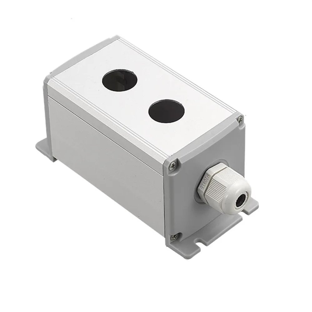 KKFAUS Metal Aluminum Pushbutton Industrial Home Control Switch Box 16mm 19mm 22mm 1/2/3/4/5/6 Holes 45 * 45mm 45 * 65mm (Color : 2Hole, Size : 22mm 45x65mm)