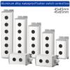 KKFAUS Metal Aluminum Pushbutton Industrial Home Control Switch Box 16mm 19mm 22mm 1/2/3/4/5/6 Holes 45 * 45mm 45 * 65mm (Color : 2Hole, Size : 22mm 45x65mm) view 2