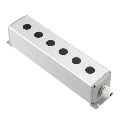 KKFAUS Metal Aluminum Pushbutton Industrial Home Control Switch Box 16mm 19mm 22mm 1/2/3/4/5/6 Holes 45 * 45mm 45 * 65mm (Color : 6Hole, Size : 19mm 45x65mm)