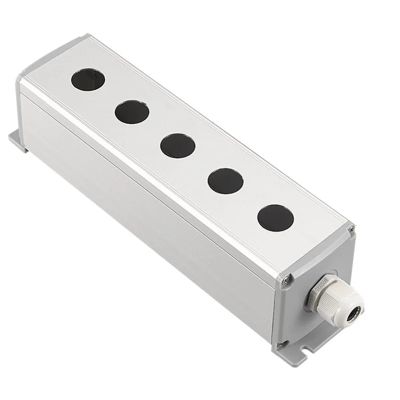 KKFAUS Metal Aluminum Pushbutton Industrial Home Control Switch Box 16mm 19mm 22mm 1/2/3/4/5/6 Holes 45 * 45mm 45 * 65mm (Color : 5Hole, Size : 19mm 45x65mm)