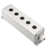 KKFAUS Metal Aluminum Pushbutton Industrial Home Control Switch Box 16mm 19mm 22mm 1/2/3/4/5/6 Holes 45 * 45mm 45 * 65mm (Color : 5Hole, Size : 19mm 45x65mm) view 1