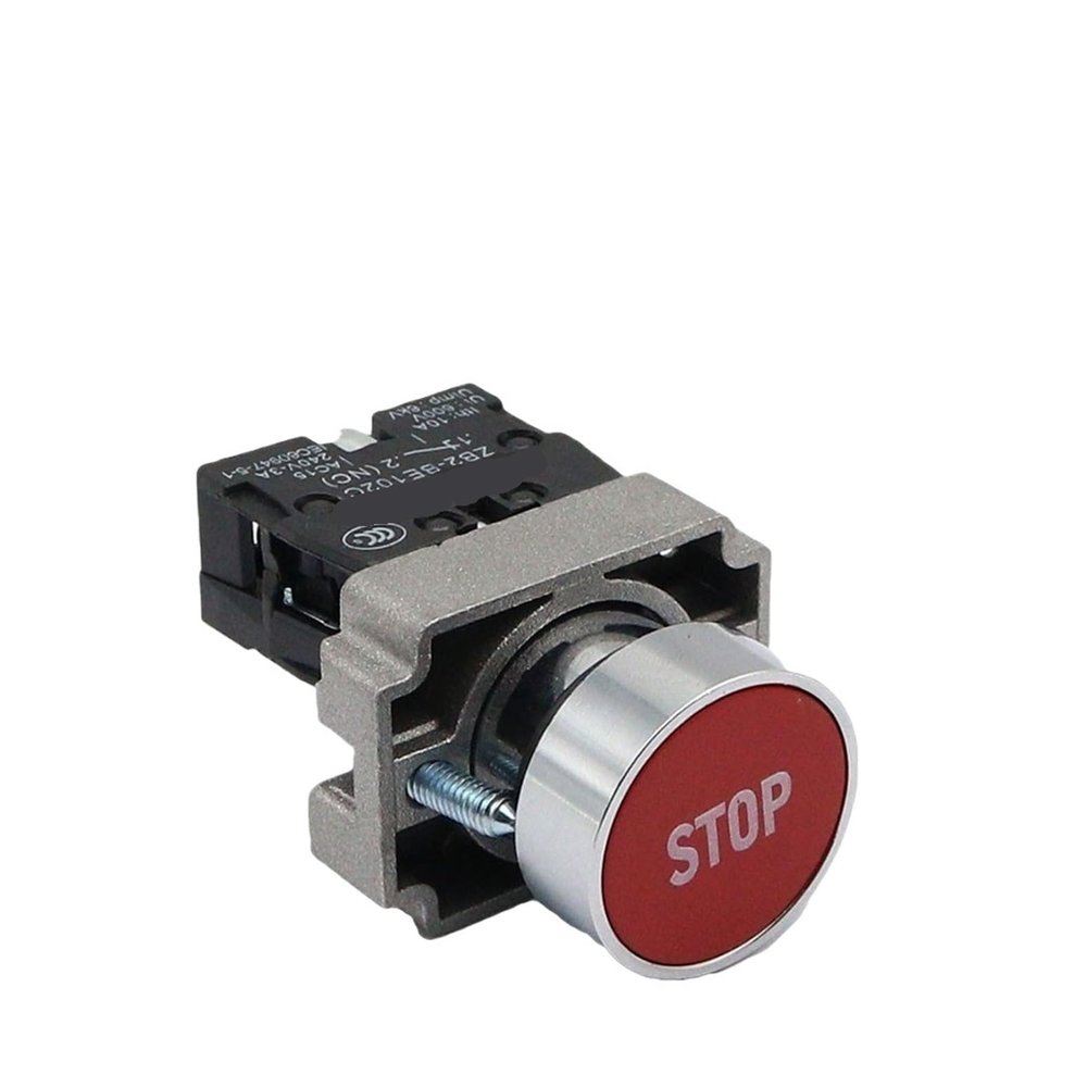 KKFAUS Button Switch self Reset XB2 Small Mushroom Head Emergency Stop 22mm knob Key Start inching Power on XB2-BS542 XB2-BA31 XB2-BA42 (Color : XB2-BA4342 Stop)