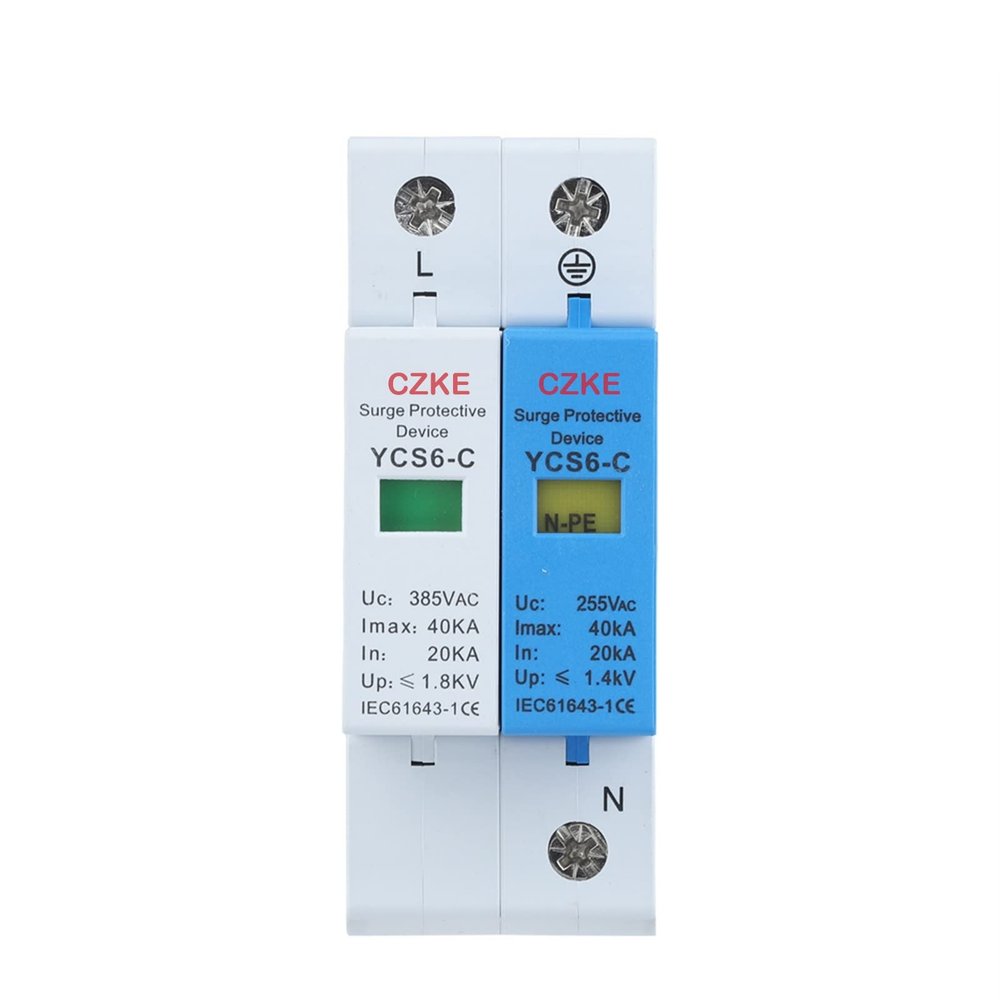 AEMALL YCS6-C 1P+NPE 20-40kA AC SPD House Surge Protector Protection Protective Low-Voltage Arrester Device
