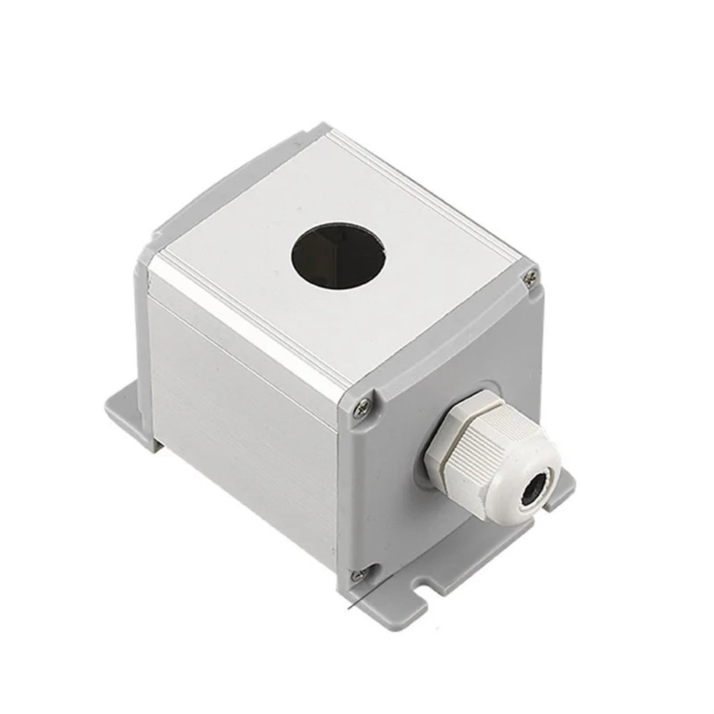 KKFAUS Metal Aluminum Pushbutton Industrial Home Control Switch Box 16mm 19mm 22mm 1/2/3/4/5/6 Holes 45 * 45mm 45 * 65mm (Color : 1Hole, Size : 19mm 45x45mm)