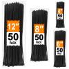 Zip Ties Assorted Sizes 4+6+8+12 inch, 200 Pack, Black Cable Ties, UV Resistant Wire Ties for Indoor and Outdoor Use, LOCKLOCK view 1