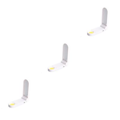 NOLITOY 3pcs Portable USB Rechargeable Makeup Mirror Led Light Foldable Design for Home Travel Compact Night Lamp and Cosmetic Tool White
