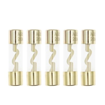 5PCS 10 * 38MM Gold Plated Glass AGU Fuse Fuses Pack Car A-dio Amp Amplifier 10A 15A 20A 25A 30A 40A 50A 60A 70A 80A 100A Car Fuse (Size : 25A)