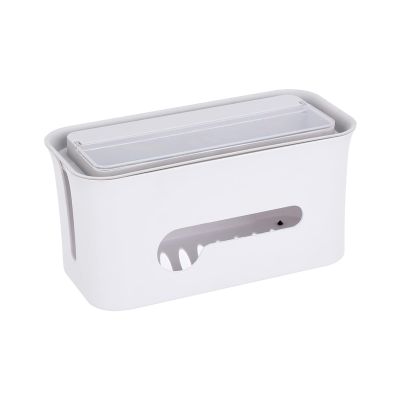Cable Organizer Box Large Cable Power Plug Storage Box Power Strip Storage Box Safety Tidy Organizer Detachable Desktop Cable Organizer to Hide & Conceal Power Strips Cable Management Box (Color : Wh