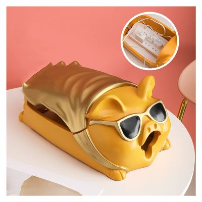 Cable Organizer Box Creative Cable Management Box Cute Pig Cable Power Plug Storage Box Home Desktop Power Strip Organizer Box for Power Strip/Chargers/Adapters Cable Management Box