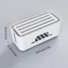 Cable Organizer Box Desktop Power Strip Anti Dust Box Home Wire Management Storage Box with Phone Holder Power Cable Box for Power Strip/Chargers/Adapters, White/Grey Cable Management Box (Color : Wh view 2