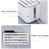 Cable Organizer Box Desktop Power Strip Anti Dust Box Home Wire Management Storage Box with Phone Holder Power Cable Box for Power Strip/Chargers/Adapters, White/Grey Cable Management Box (Color : Wh view 3
