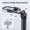 ULANZI MT-70 Extendable Tripod, 63" Selfie Stick Vlog Tripod Stand with 2 Phone Clips as Teleprompter, 360 Rotate Camera Holder for iPhone, Sony, Canon, DJI Osmo Nano, Lightweight for Travel, Black view 3