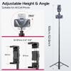 ULANZI MT-70 Extendable Tripod, 63" Selfie Stick Vlog Tripod Stand with 2 Phone Clips as Teleprompter, 360 Rotate Camera Holder for iPhone, Sony, Canon, DJI Osmo Nano, Lightweight for Travel, Black view 4