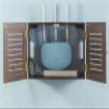 Cable Organizer Box Wall-Mounted Perforation-Free Set-top Box Router Storage Box Wooden Frame Household Power Distribution Box Cover Shielded Router Cable Cable Management Box (Color : Bigblue Mug, view 4