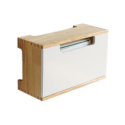 WAOCEO Cable Organizer Box Wall-Mounted Cable Management Box Punch-Free Wooden Cable Storage Box Organizer Hidden Wall Switches and Sockets Cable Box with Spring Hinge Cable Management Box