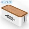 Cable Organizer Box Cable Manager Box Hard Plastic Desktop Cable Management Box with Cover for Home Office Cable Winder Storage Cable Management Box (Color : Large White) view 2
