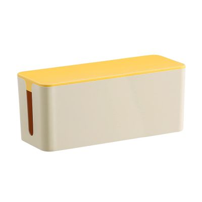 Cable Organizer Box Multifunctional Cable Management Box Power Board Storage Box Desktop Plastic Organizer for Cable and Cord Management, Storage and Holder Cable Management Box (Color : Yellow, Siz