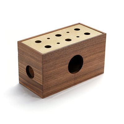 Cable Organizer Box Home Wire Management Storage Box Cord Organizer Power Strips or Surge Protectors Desktop Wooden Cable Management Box with Brass Lid Cable Management Box (Size : Small)