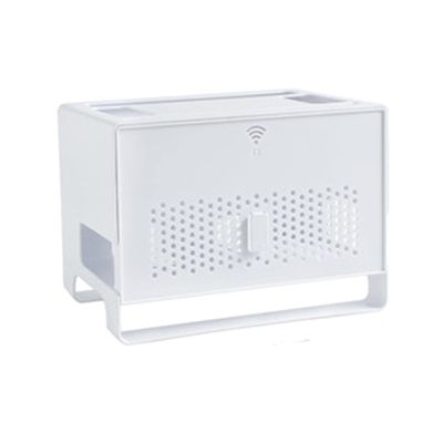Cable Organizer Box Multifunctional Wireless Router Storage Box Large Cable Management Box with Cover Detachable Home Office Power Strip Storage Box, White/Grey Cable Management Box (Color : White)