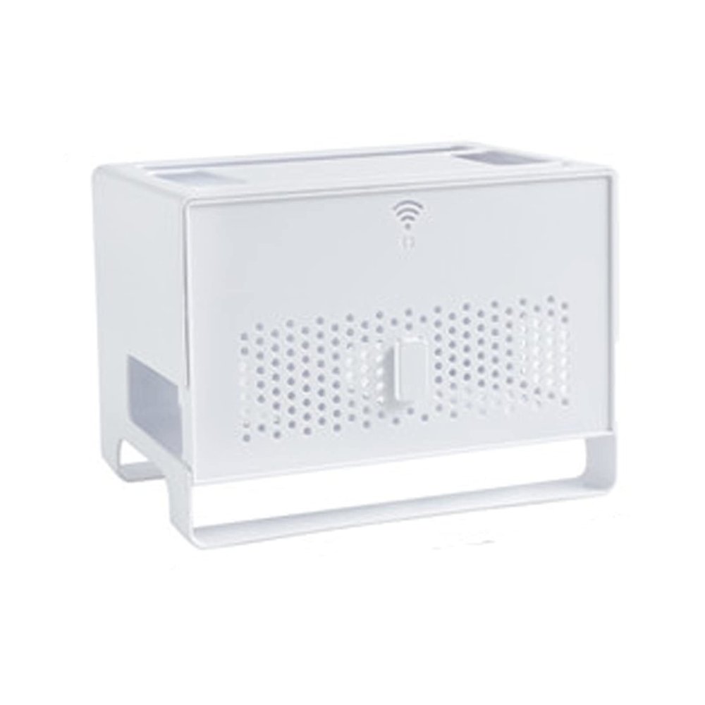 Cable Organizer Box Multifunctional Wireless Router Storage Box Large Cable Management Box with Cover Detachable Home Office Power Strip Storage Box, White/Grey Cable Management Box (Color : White)