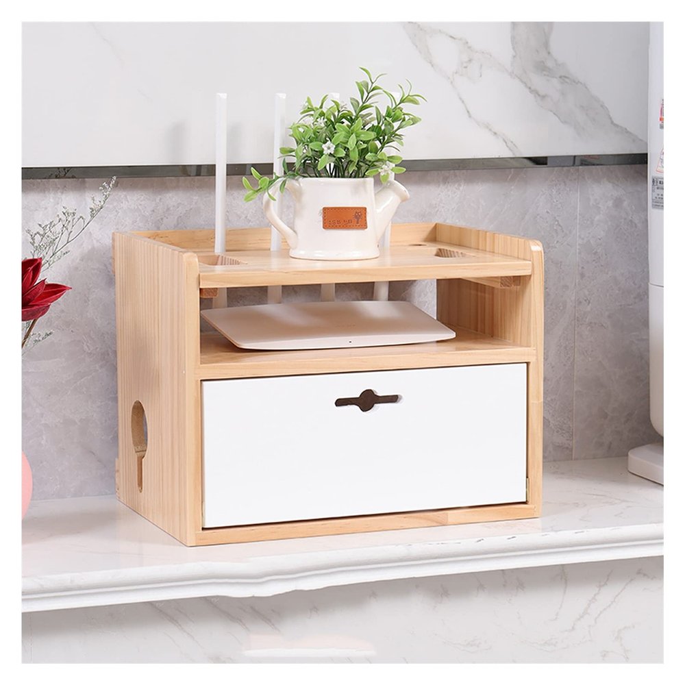 Cable Organizer Box Wooden Router Storage Box Multi-Function Cable Management Box Large Storage Wires Keeper Holder to Hide Wires & Power Strips Cable Management Box (Color : B)