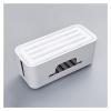 Cable Organizer Box Desktop Power Strip Anti Dust Box Home Wire Management Storage Box with Phone Holder Power Cable Box for Power Strip/Chargers/Adapters, White/Grey Cable Management Box ( Color : Gr view 1