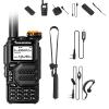 Quansheng UV-K5 Radio USB-C Charging Dual Band Two Way Radio Long Range for Adult 5W Long Range Handheld Radio NOAA Scrambler/DTMF One Key Copy with 18.89in Tactical Antenna Cable and Headset view 1