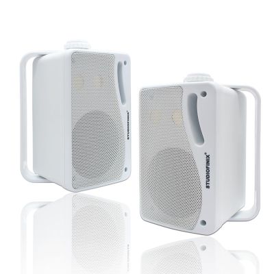 STUDIOFINIX 3.5 Inch Outdoor Bluetooth Speakers Waterproof Wired,3 Way 200W Upgrade Premium Wall Mount Speakers,Ideal use in Patio,Deck, Indoor OutdoorWhite