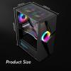 ARrase Mid-Tower Case,Transparent Acrylic Side Panel Desktop Case,DIY Case,Supports ATX/M-ATX/ITX,6 Fans,Top-Mounted I/O Panel (Color : Black), 18648 view 2