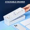 Tatuo 2 Pcs Cable Organizer Box with Wire Ties, Plastic Cord Storage Box with Lid, Electronics Organizer for Home Office Desk Organizers and Accessories (White) view 3