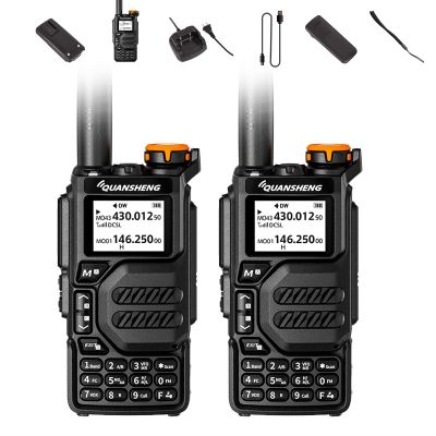 2 Packs Quansheng UV-K5 Radio USB-C Charging Dual Band Two Way Radio Long Range for Adult 5W Long Range Handheld Radio NOAA Scrambler/DTMF One Key Copy