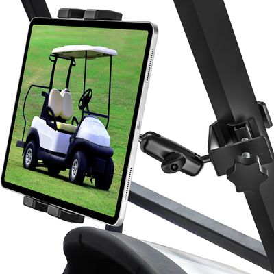 woleyi Golf Cart Tablet Holder Mount, 360 Adjustable, Metal Wider Clamp Arm for ZGO/Club Car/Yamaha/Other Golf Carts, for 4.7-13" Device Like iPad Pro, Air, Mini, iPhone, Galaxy Tabs, Z Fold, Fire HD
