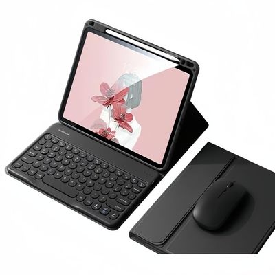 kaidisen Keyboard Case for iPad Air 11 inch M3/M2 (2025/2024), Air 5th/4th Gen 10.9" (2022/2020)/iPad Pro 11 inch 4th/3rd/2nd Gen Case with Keyboard and Mouse, Detachable Candy Color Round Key,Black