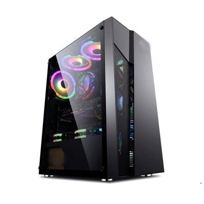 ARrase Computer Case,Desktop E-ATX ATX ITX Case,Water-Cooled PC Case,Pre-Installed 7x120mm Fan,Suitable for Gaming and Office,USB3.0, 18648