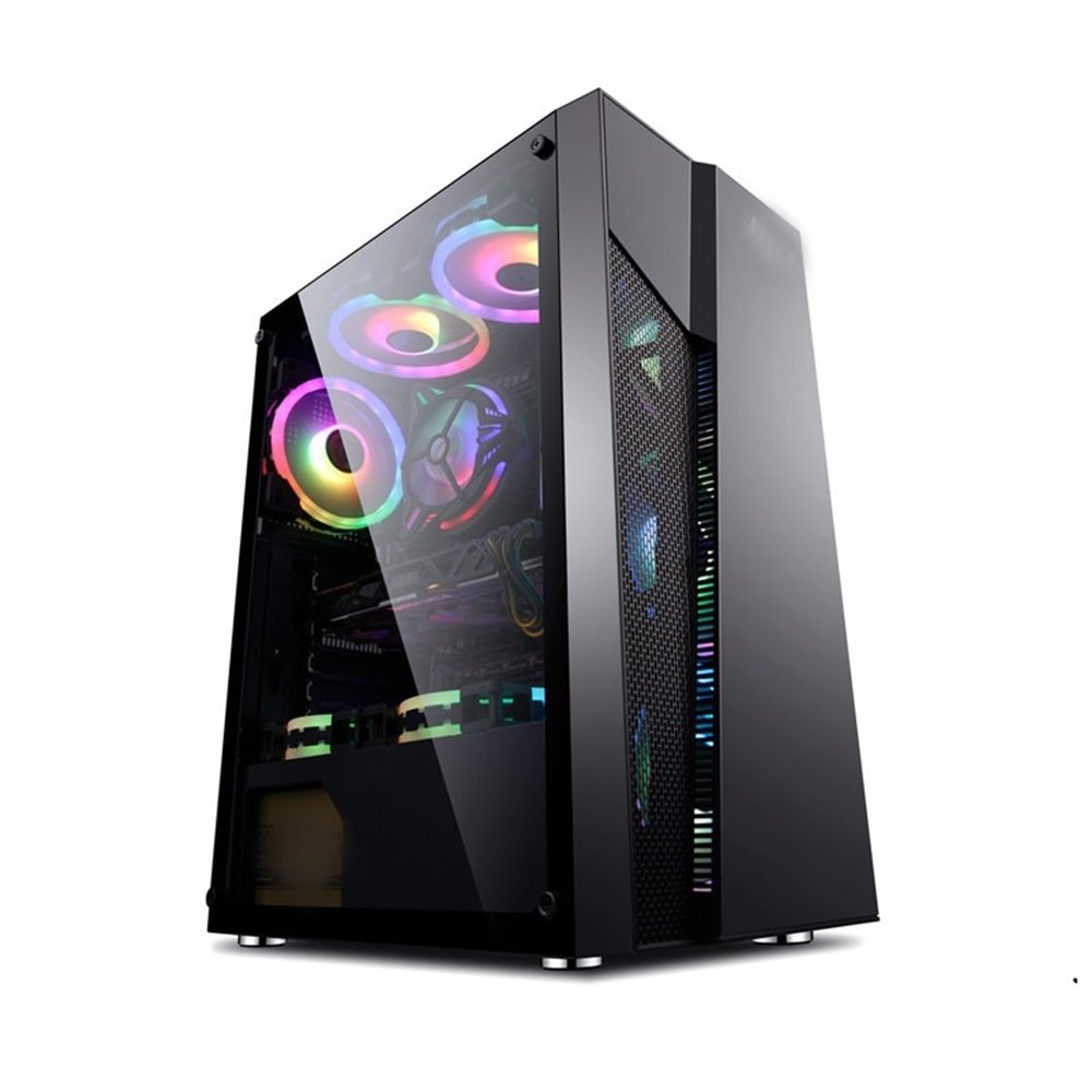 ARrase Computer Case,Desktop E-ATX ATX ITX Case,Water-Cooled PC Case,Pre-Installed 7x120mm Fan,Suitable for Gaming and Office,USB3.0, 18648