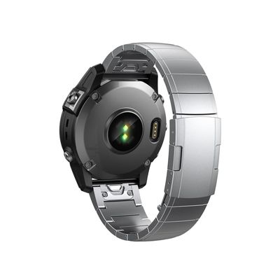 UsmAsk Fit For Garmin 22mm 26mm Titanium Quick Fit Watch Band Bracelet For Fenix 7 7X 6 6XPro 5 5X Plus Instinct Epix Gen2 Strap Wristband (Color : Silver, Size : Forerunner 945 955)
