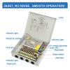 OVCOSER 1PCS CCTV Power Box, 9 Port Channel DC 12V 10A 120W Power Distribution Metal Fuse AC 110-240V Surveillance Camera (Size : 110V, Color : 120W) view 3