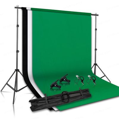 2.6 * 3m Photography Background Stand Kit with Adjustable Stand Support System Backdrops for Photo Green Screen Frame