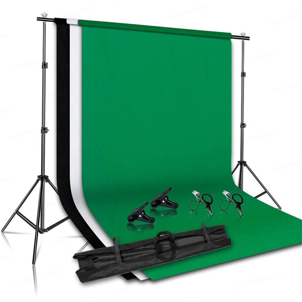 2.6 * 3m Photography Background Stand Kit with Adjustable Stand Support System Backdrops for Photo Green Screen Frame