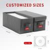 NUSWOR Stackable CD Organizer Box with Lid | 4 Pack | Grey view 2