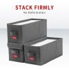 NUSWOR Stackable CD Organizer Box with Lid | 4 Pack | Grey view 4