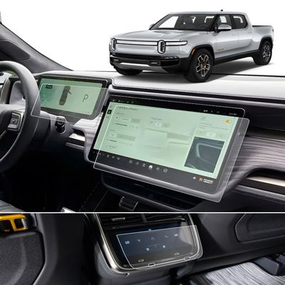 BIXUAN 3 Pack Tempered Glass Screen Protector for 2022-2025 Rivian R1T/R1S Accessories Navigation+Dashboard+Rear Console ALL 3 Matte Anti-glare Navigation Touchscreen Scratch-Resistant