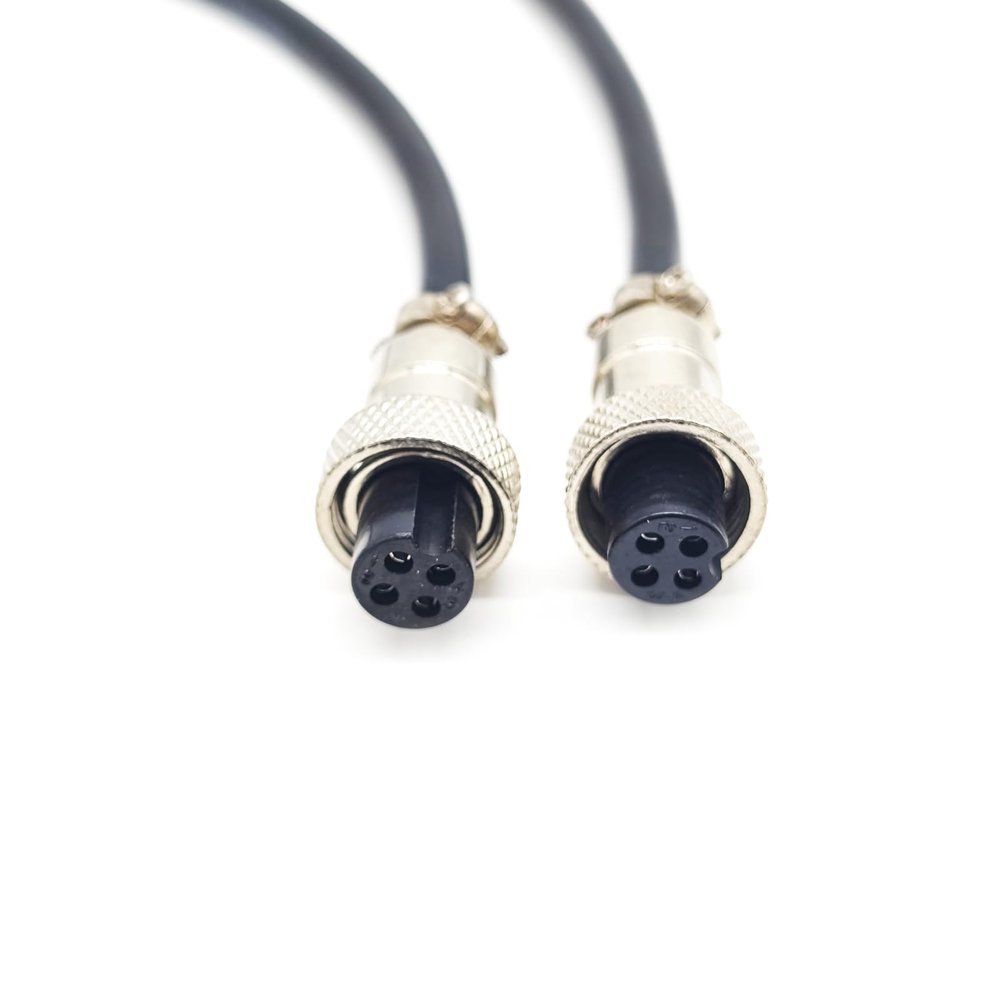 1.64ft GX12 4 Pin Cable Double Female Head Aviation Cordset, GX12 4Pin Panel Mount Circular Metal Aviation Connector Adapter Female to Female Cable (0.5Meter)