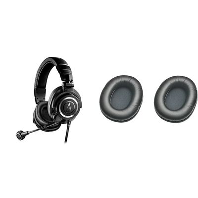 Audio-Technica ATH-M50xSTS-USB StreamSet Streaming Headset,Black & HP-EP Replacement Earpads for M-Series Headphones,Black
