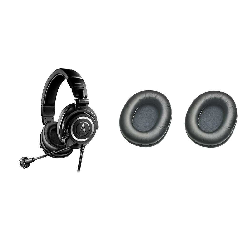 Audio-Technica ATH-M50xSTS-USB StreamSet Streaming Headset,Black & HP-EP Replacement Earpads for M-Series Headphones,Black