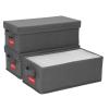 NUSWOR DVD Storage Box - Stackable DVD Case Holder Organizer, DVD Storage Solutions Pack of 3- Holds up to 75 DVDs - 15.75 x 8.1 x 6.1 inches - Grey view 1