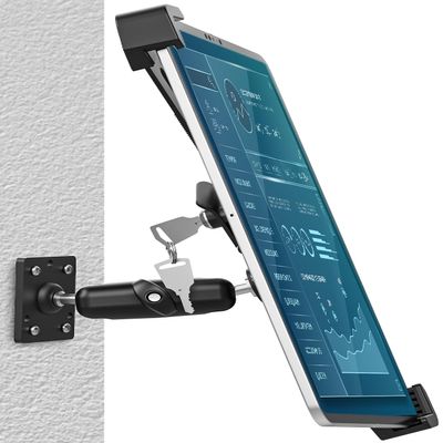 woleyi Anti Theft Security Tablet Wall Mount, Metal 360 Rotation Tablet Holder Stand with Lock and Key, Compatible with iPad Pro 13, Air, Samsung Galaxy Tabs, Surface Pro, Go, Fire HD, 9-14" Devices