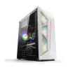 ARrase Computer Gaming Case,Transparent Side Panel Desktop Case,Mid-Tower ATX M-ATX Mini-ITX,4 Fans,USB3.0,Supports Water Cooling (Color : White), 18648 view 1