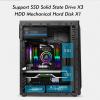 ARrase Computer Gaming Case,Transparent Side Panel Desktop Case,Mid-Tower ATX M-ATX Mini-ITX,4 Fans,USB3.0,Supports Water Cooling (Color : Black), 18648 view 4